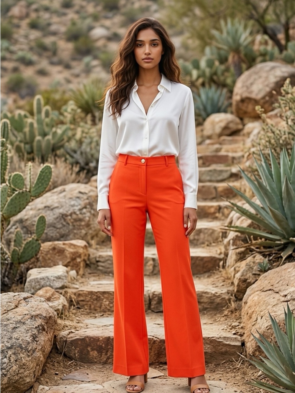 Maeve Red Boot-Cut Trousers